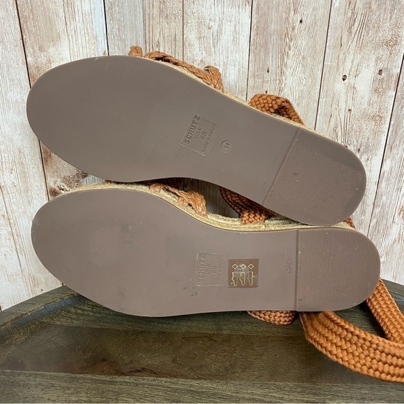 Schutz Byana Raffia Wrapped Flatform Lace Up Espadrille Size 6 Women - Picture 7 of 11